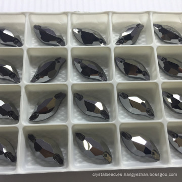 Jet Hematite coser cuentas de piedras